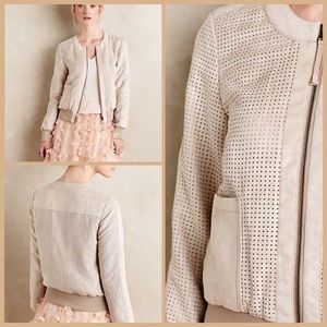 *Reserved* Anthropologie Vegan Suede Bomber